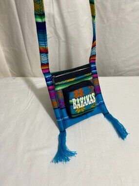 Bahamas Woven Crossbody Shoulder Bag Colorful Stripe Tassel Small Travel Purse
